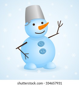 Vector christmas invitation card with snowman.