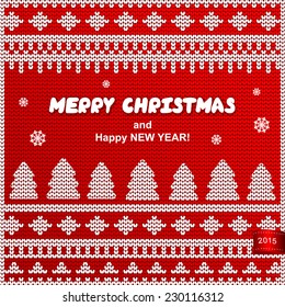 Vector Christmas knitted illustration can be used as a greeting card