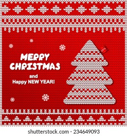 Vector Christmas knitted illustration can be used as a greeting card