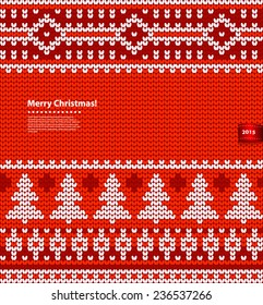 Vector Christmas knitted illustration can be used as a greeting card
