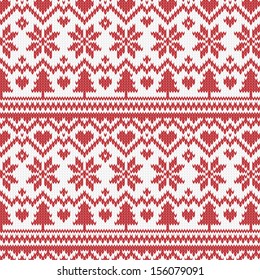 Vector christmas knitted pattern