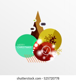 Vector Christmas label or price tag stickers with light effects