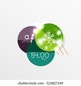 Vector Christmas label or price tag stickers with light effects