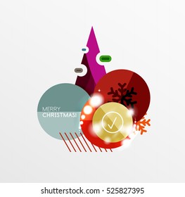 Vector Christmas label or price tag stickers with light effects