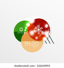 Etiqueta de navidad vectorial o etiquetas de precio con efectos luminosos