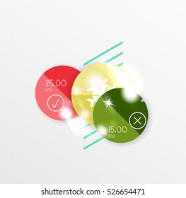 Vector Christmas label or price tag stickers with light effects