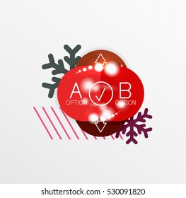 Vector Christmas label or price tag stickers with light effects