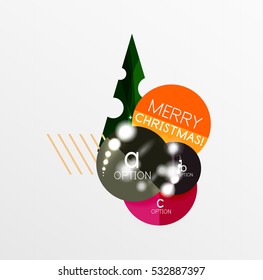 Vector Christmas label or price tag stickers with light effects