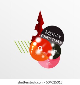 Vector Christmas label or price tag stickers with light effects