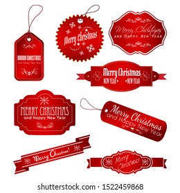 Vector Christmas label Set. Easy to edit.