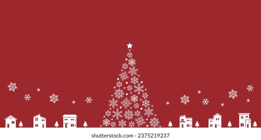 Weihnachtslandschaftsmaterial mit schneebedeckter Landschaft