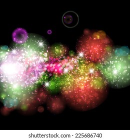 Vector Christmas light bokeh background.