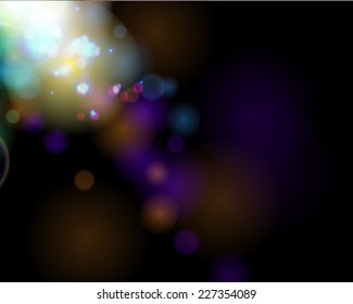 Vector Christmas light bokeh background.