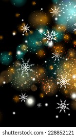 Vector Christmas light bokeh background. Holiday background.
