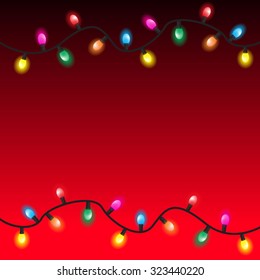 Christmas Lights Over Dark Blue Background Stock Photo (Edit Now) 222951379