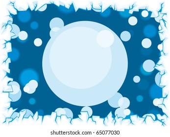 Vector christmas lights background with ice border