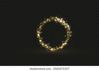Vector Christmas lights, isolated on a transparent background. Christmas glowing garland. White translucent New Year decoration lights. Led neon lamp. Luminous lights for Christmas holidays