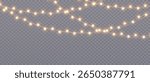 Vector Christmas lights on a transparent background. Christmas light PNG.  Set of Christmas glowing garlands. For advertising invitations, web banners, postcards. Vector. Christmas decoration, LED lam