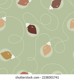 Vector Christmas Lights in Warm, Soft Pastel Colors seamless pattern background. Perfect for web design, fabric, scrapbooking and wallpaper projects.