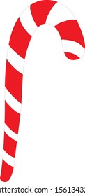 Vector Christmas lollipop. Candy cane vector icon  in black, red and white colors illustration.