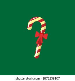 vector christmas lollipops with bow in flat style