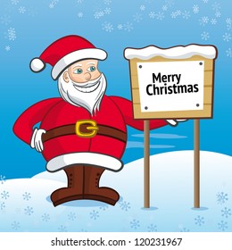 Mensaje de navidad vectorial con Santa Claus