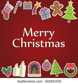 Vector Christmas Messages and objects on background