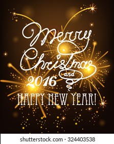 Vector Christmas Messages shine salut background. Vector illustration.