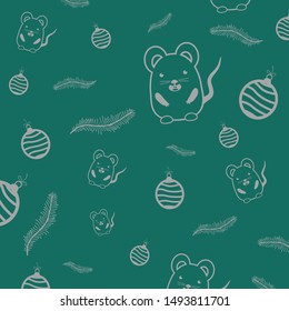 Vector christmas minimal background. Year of the rat.