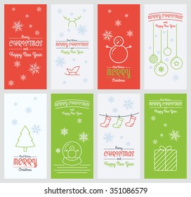 vector christmas and new year card in flat design
