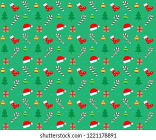 Vector of Christmas and New Year decorations. Seamless Pattern. 