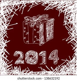 Vector Christmas and New Year decorations, hand-painted