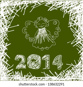 Vector Christmas and New Year decorations, hand-painted