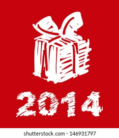 Vector Christmas and New Year decorations, hand-painted