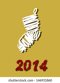 Vector Christmas and New Year decorations, hand-painted