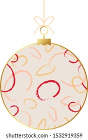 Vector Christmas and New Year geometric Christmas ball. Scandinavian design