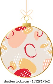 Vector Christmas and New Year geometric Christmas ball. Scandinavian design