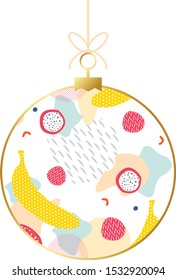 Vector Christmas and New Year geometric Christmas ball. Scandinavian design