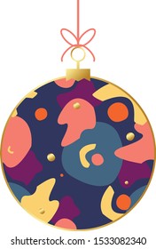 Vector Christmas and New Year geometric Christmas ball. Scandinavian design
