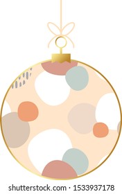 Vector Christmas and New Year geometric Christmas ball. Scandinavian design