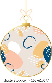 Vector Christmas and New Year geometric Christmas ball. Scandinavian design