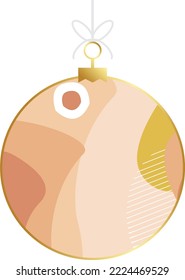Vector Christmas and New Year geometric Christmas ball. Scandinavian design. Modern vector template for banner, cover, print, promotion, sale, greeting, web, page, header, landing, social media