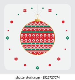 Vector Christmas and New Year greeting card with geometric Christmas balls. Scandinavian design