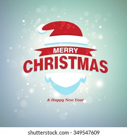 Vector Christmas And New Year Greeting Card On Red Background. Happy new year message. Vector illustration. New Year invitation with seamless background.