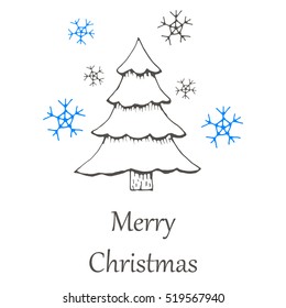 vector Christmas and new year hand drawn icon. Doodle illustration