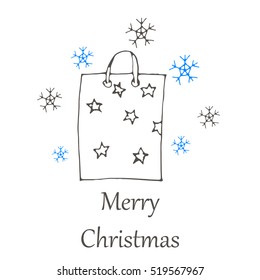 vector Christmas and new year hand drawn icon. Doodle illustration
