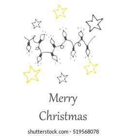 vector Christmas and new year hand drawn seamles pattern. Doodle illustration
