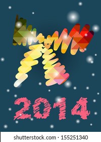  Vector Christmas and New Year hand-painted decoration