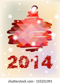 Vector Christmas and New Year hand-painted decoration. Ball