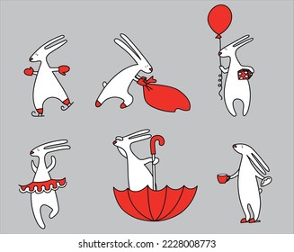 Vector Christmas New Year rabbit